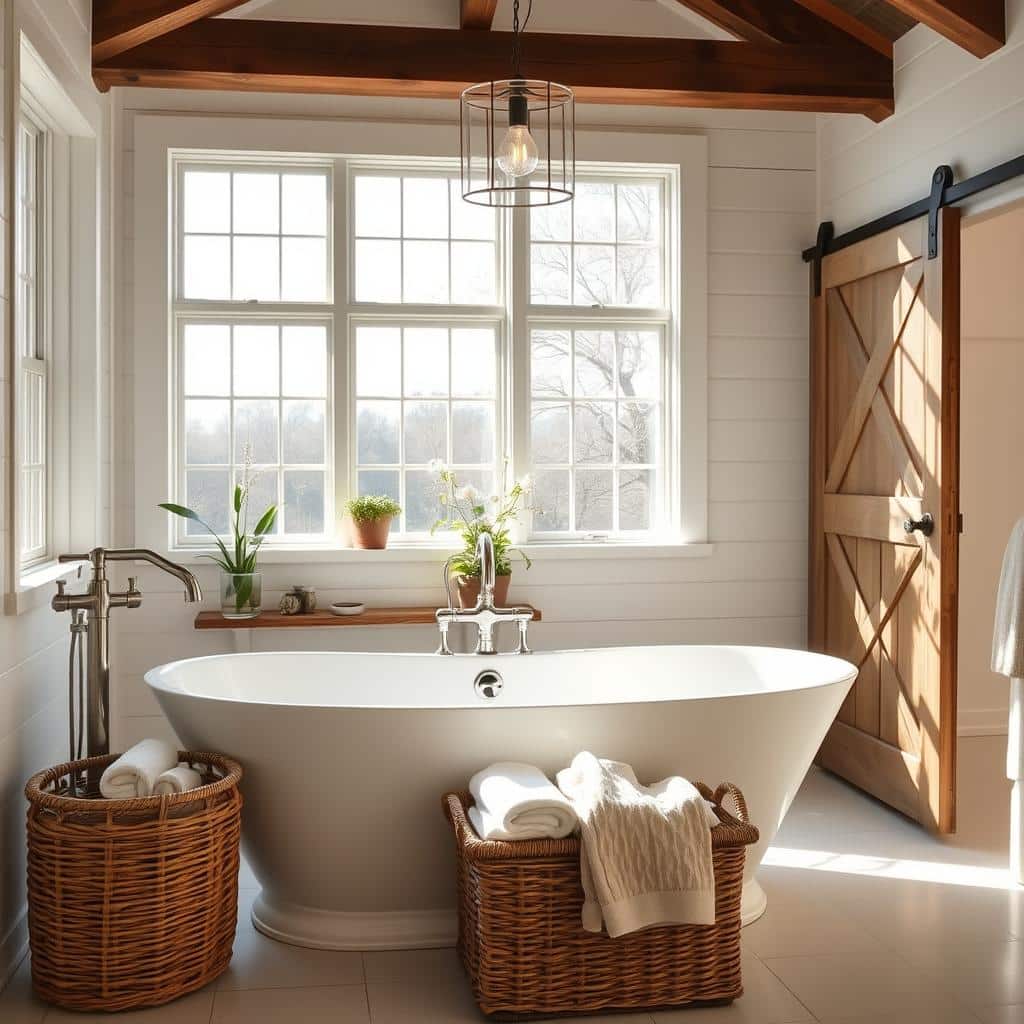 farmhouse bathroom spa