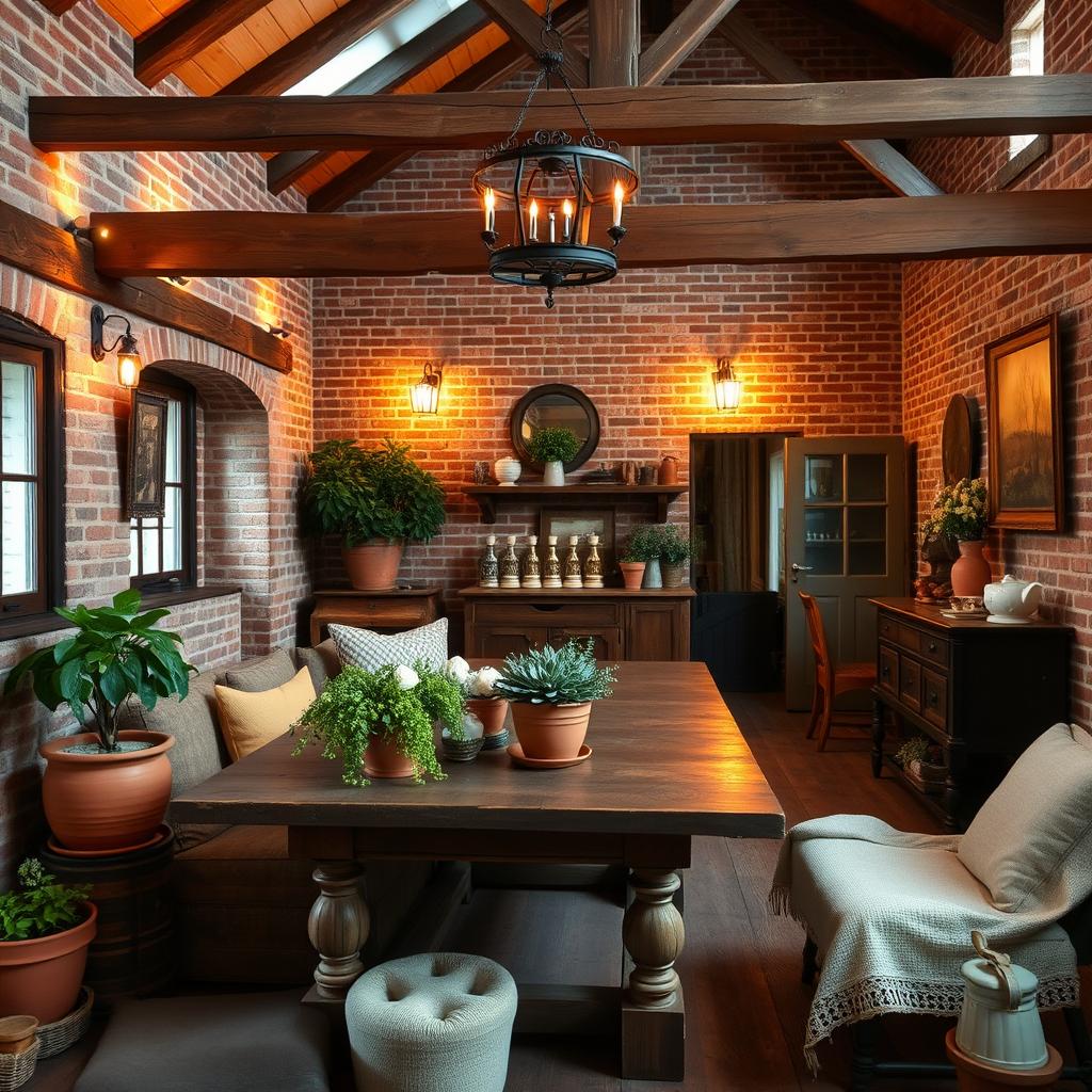 farmhouse brick walls