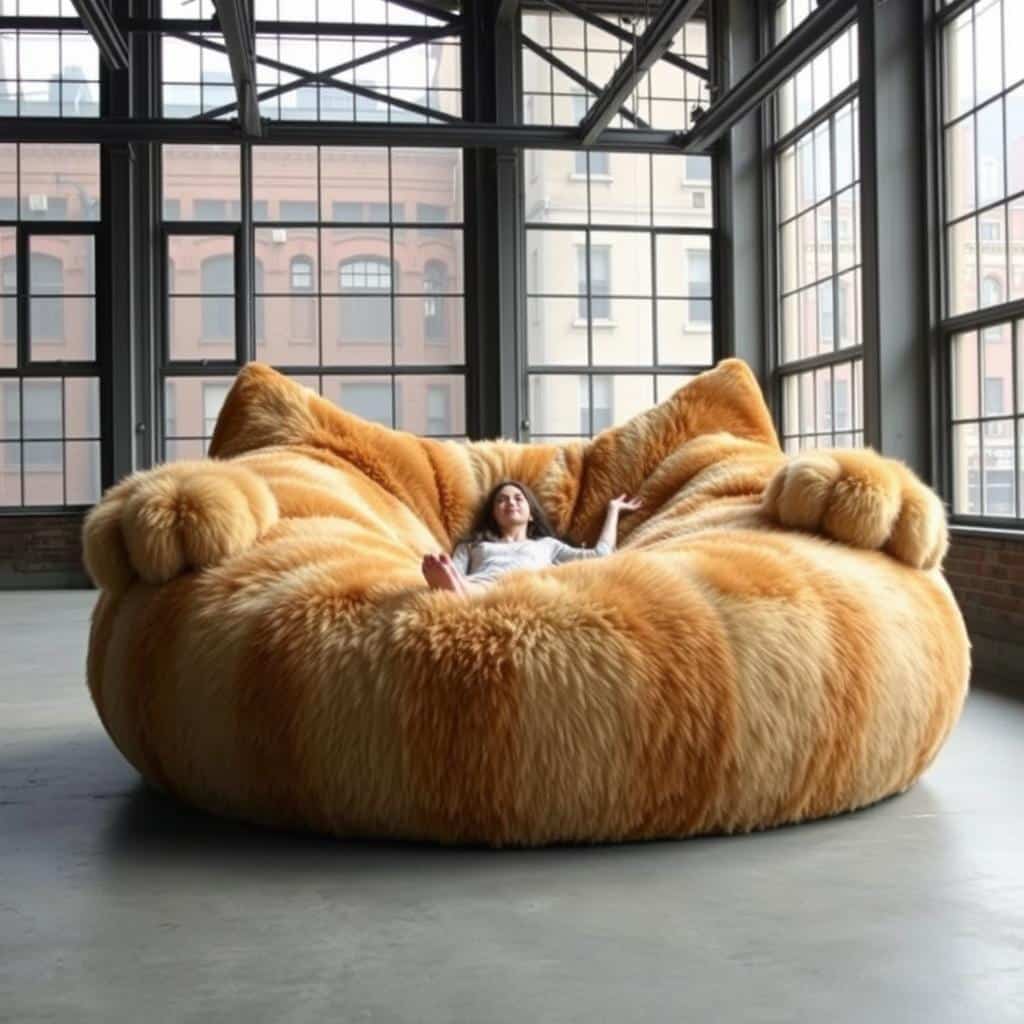 giant cat shaped lounger