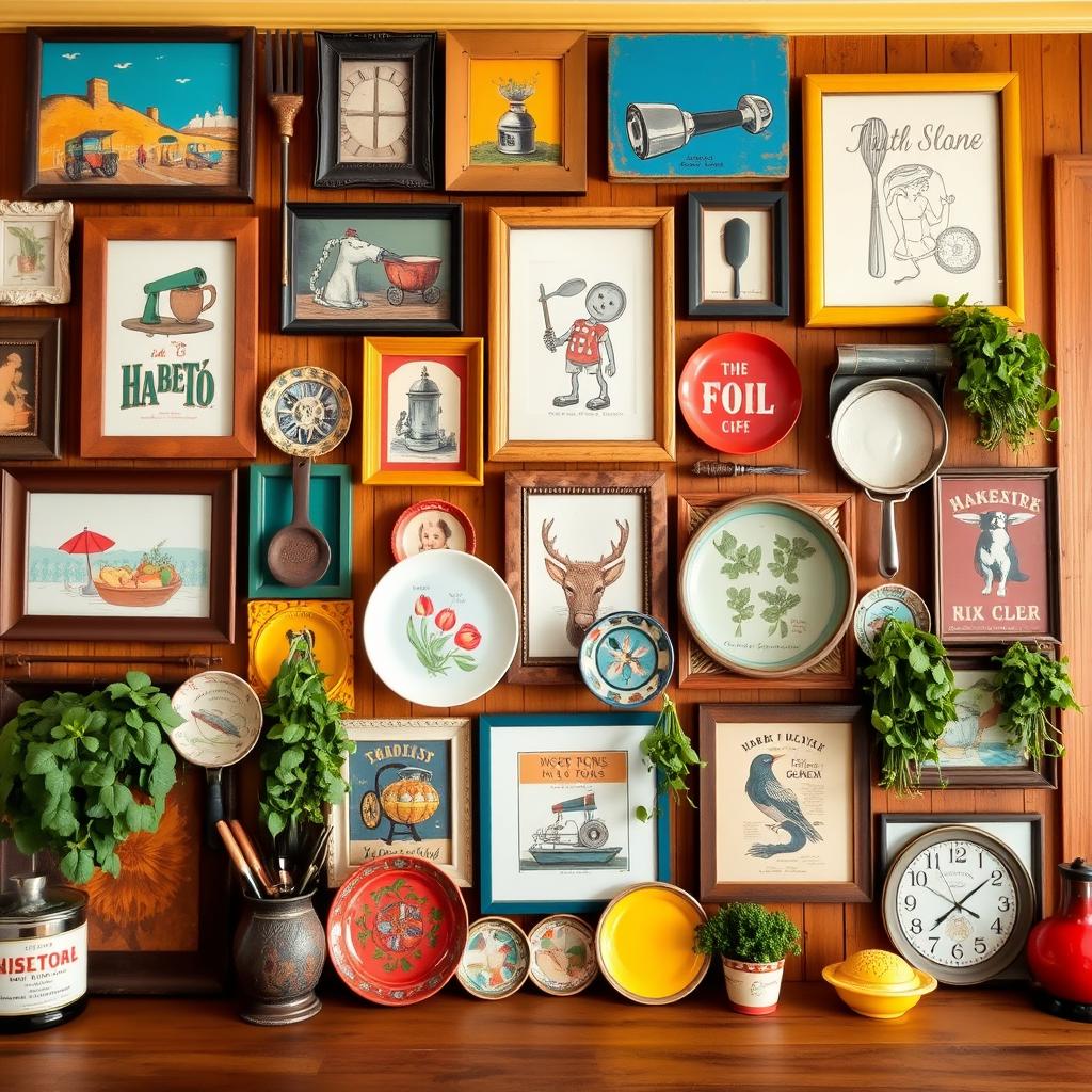 maximalist kitchen gallery wall