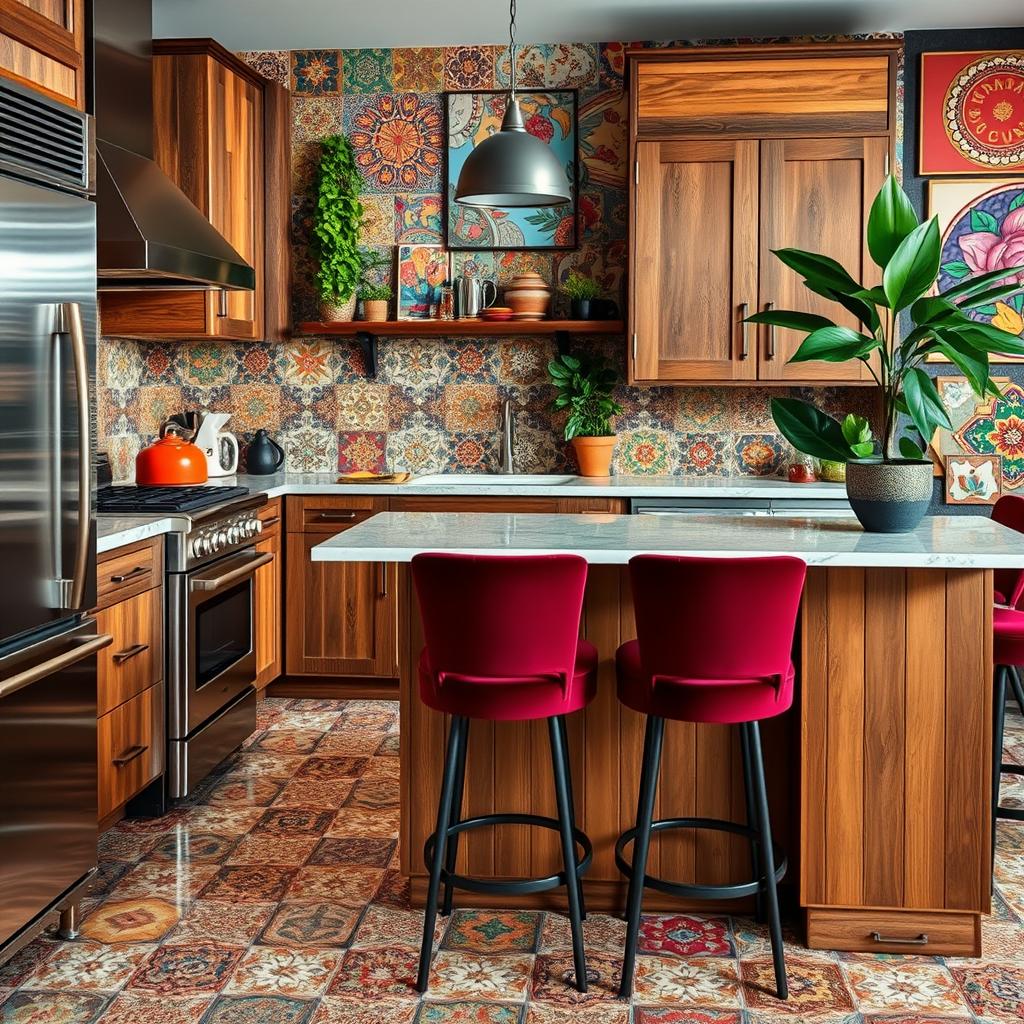 maximalist kitchen textures