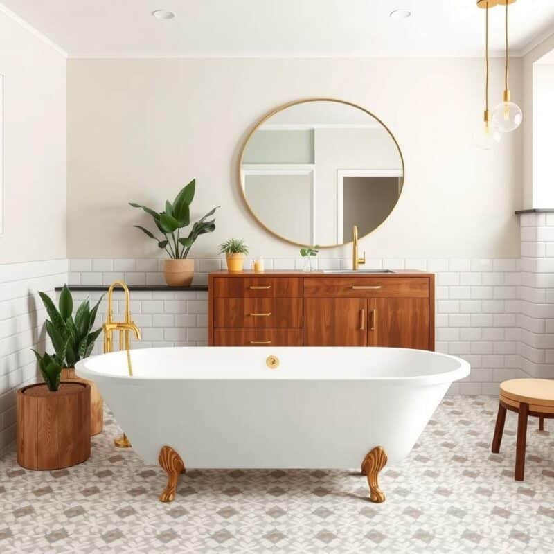 mid-century modern bathroom design