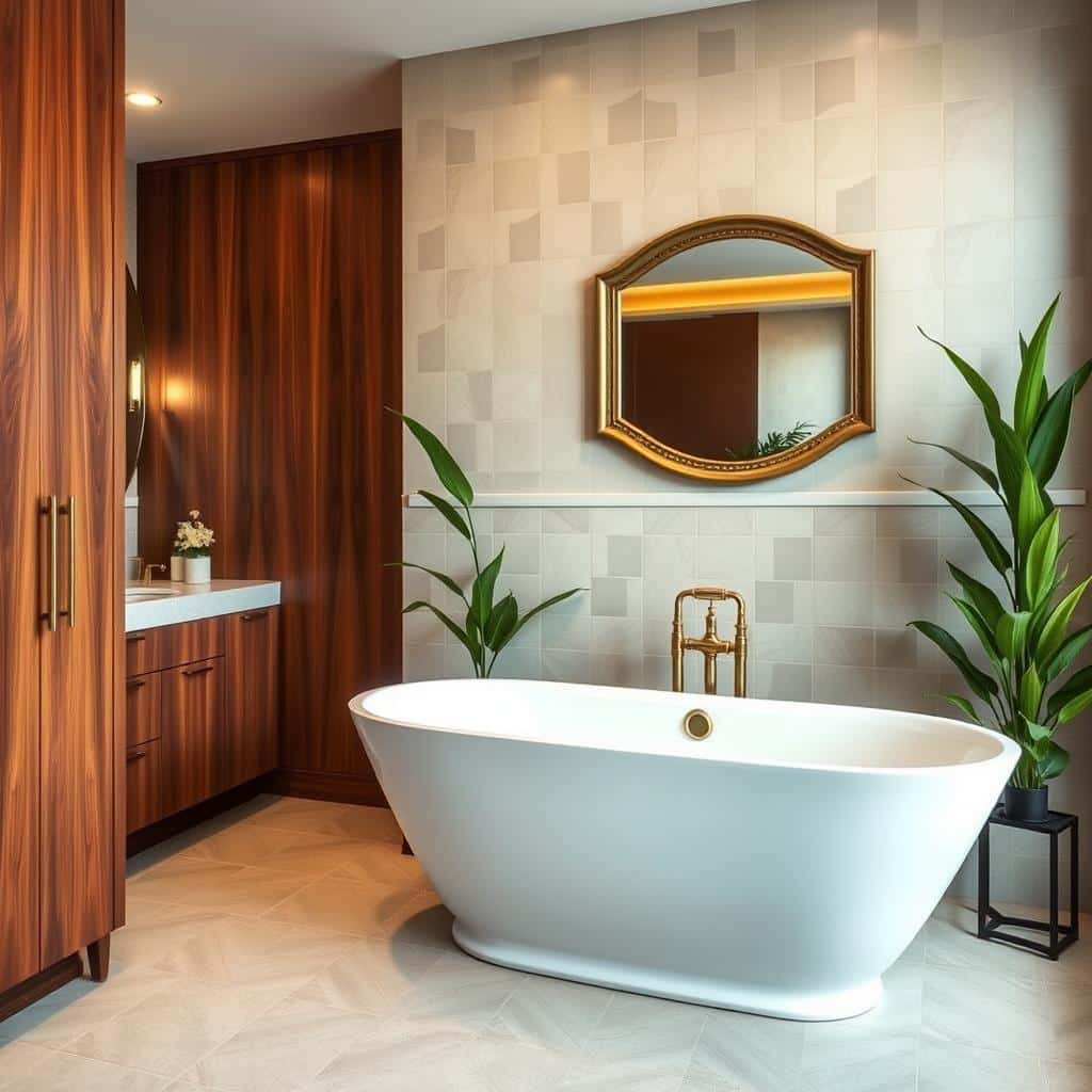 mid-century modern bathroom materials