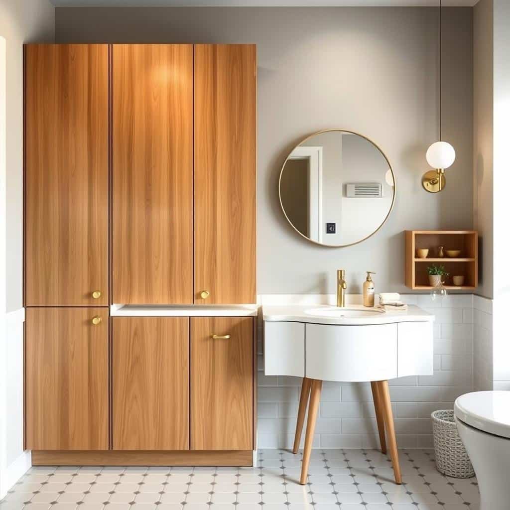 mid-century modern bathroom storage