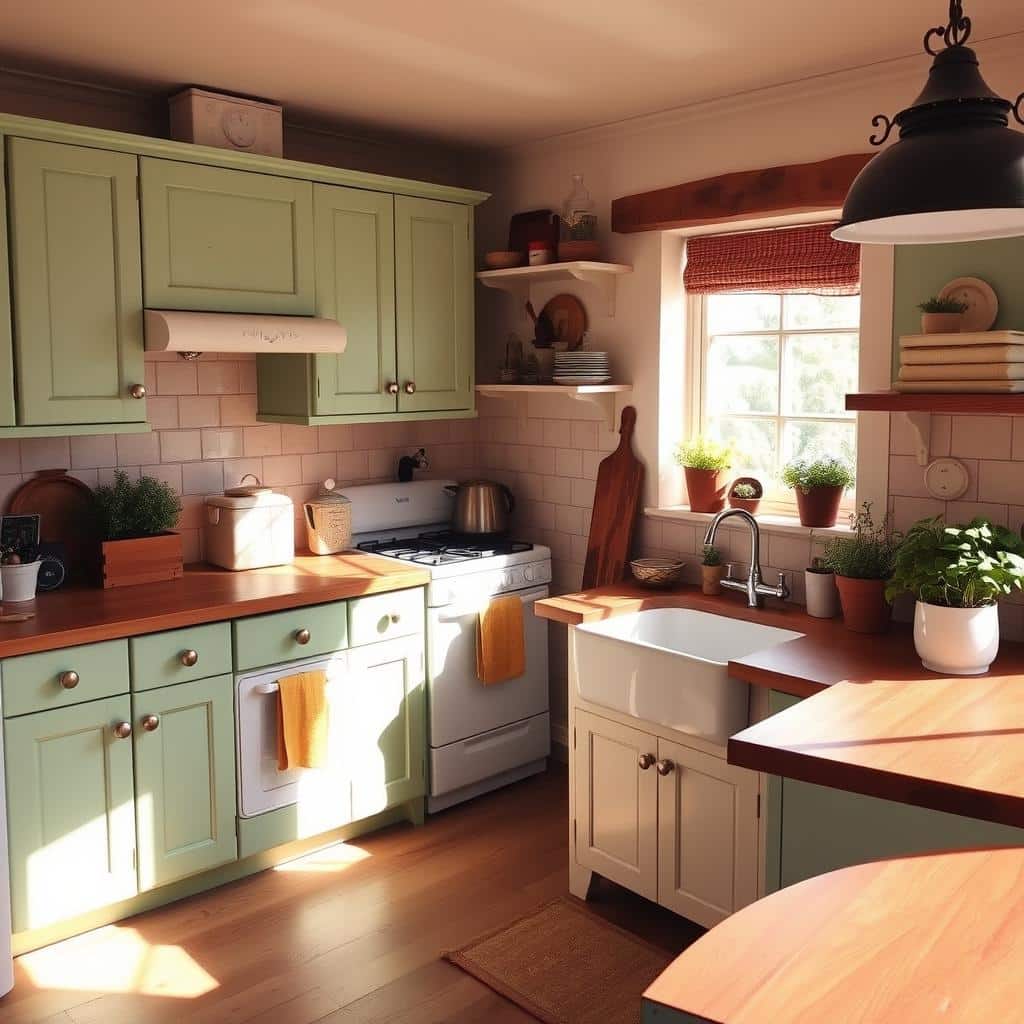 mint green cabinets