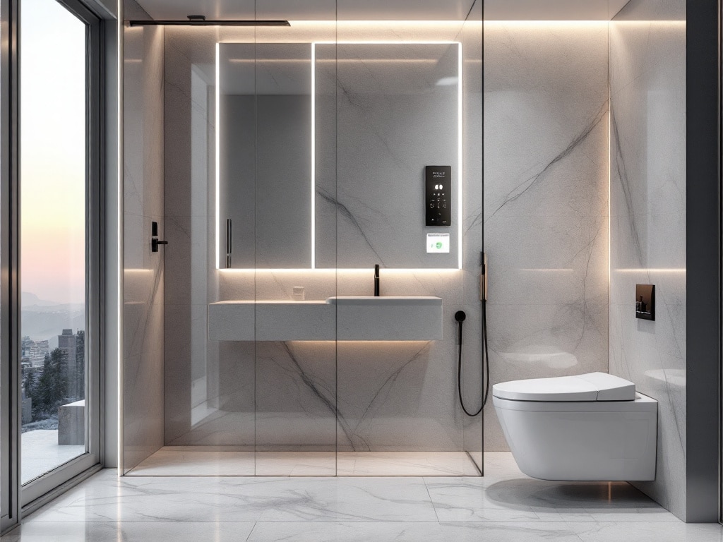 modern bathroom featuring smart technology