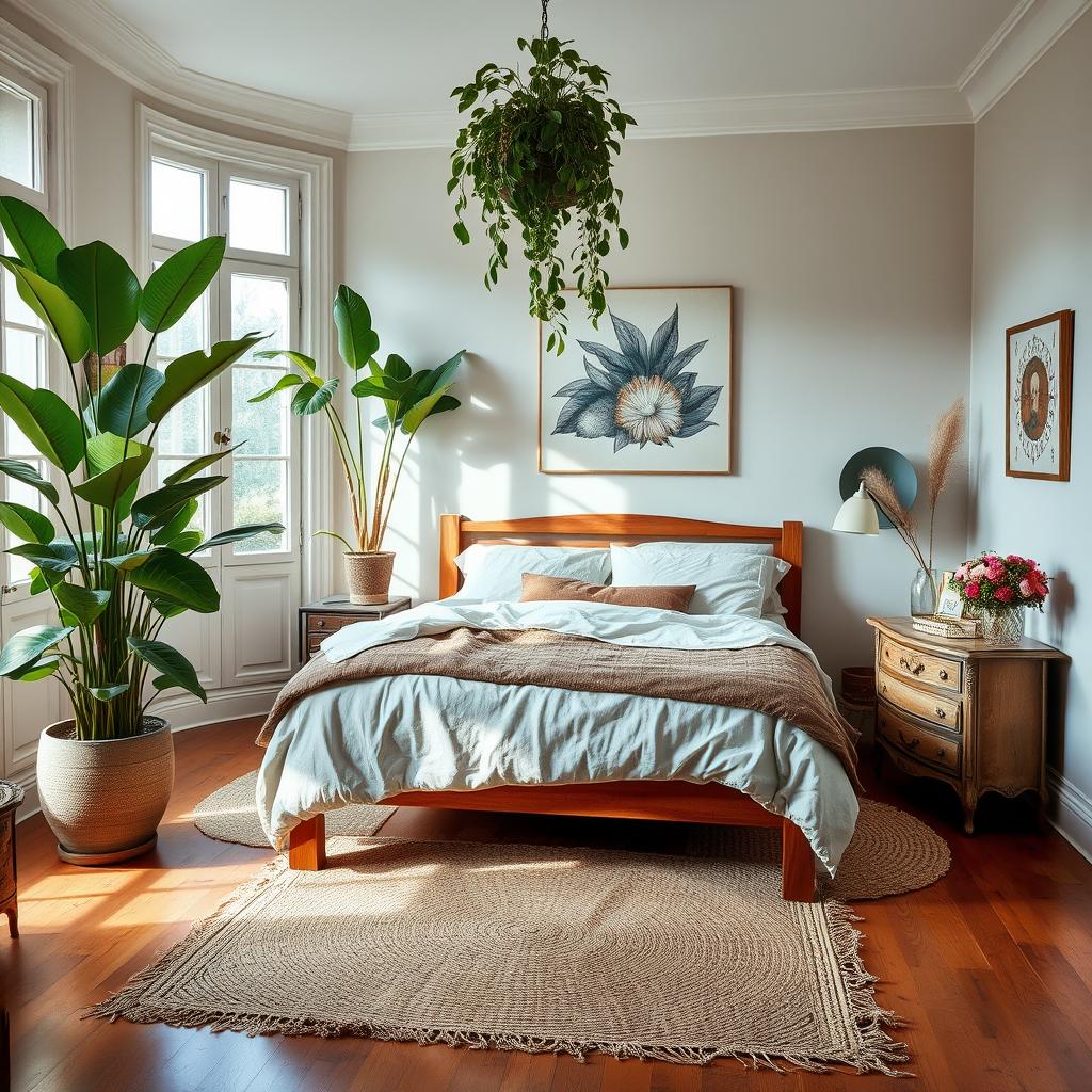 natural elements in parisian bedroom