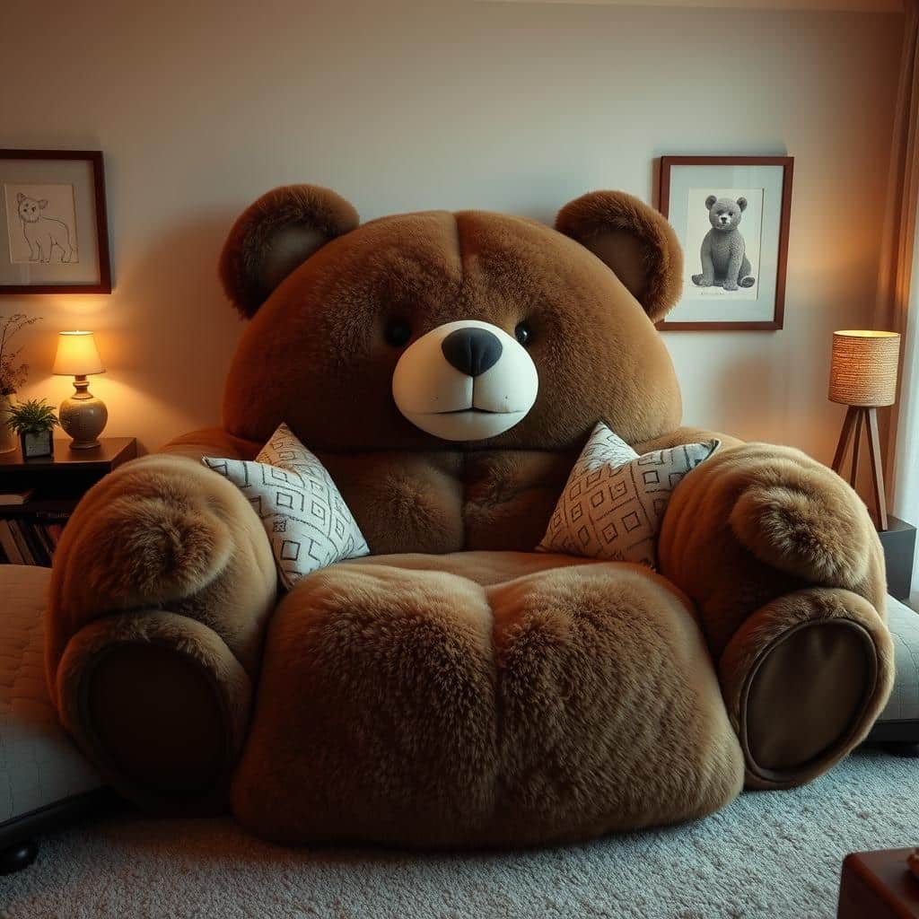 oversized handcrafted bear shaped lounge