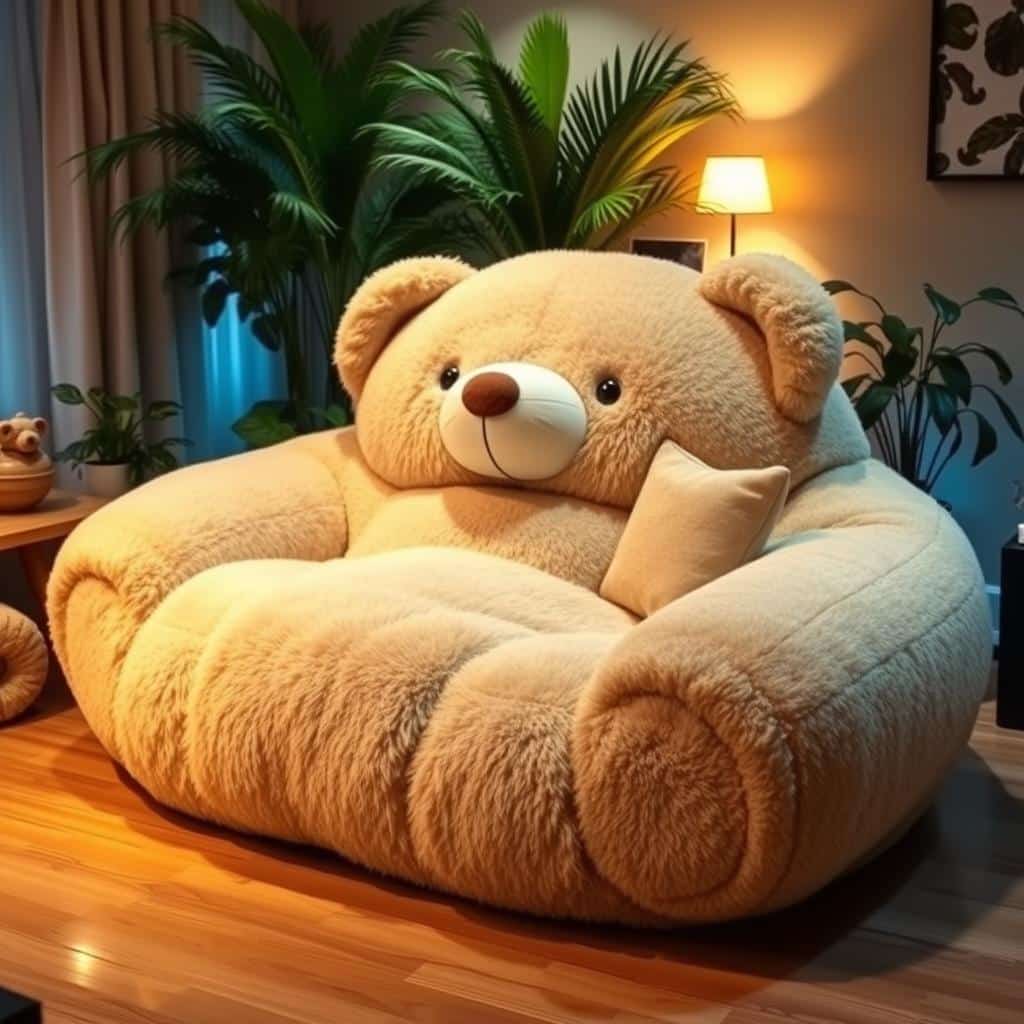 oversized handcrafted teddy bear shaped lounger