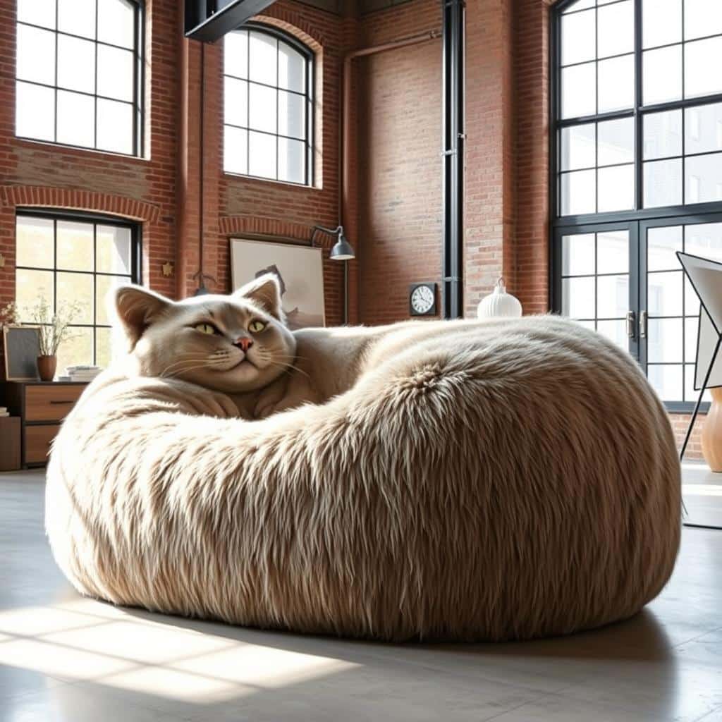 plush cat lounger