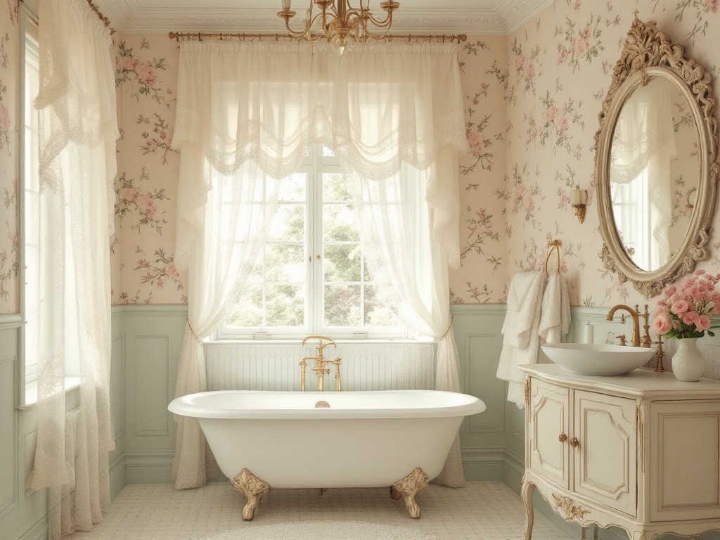 shabby chic bathroom pastel