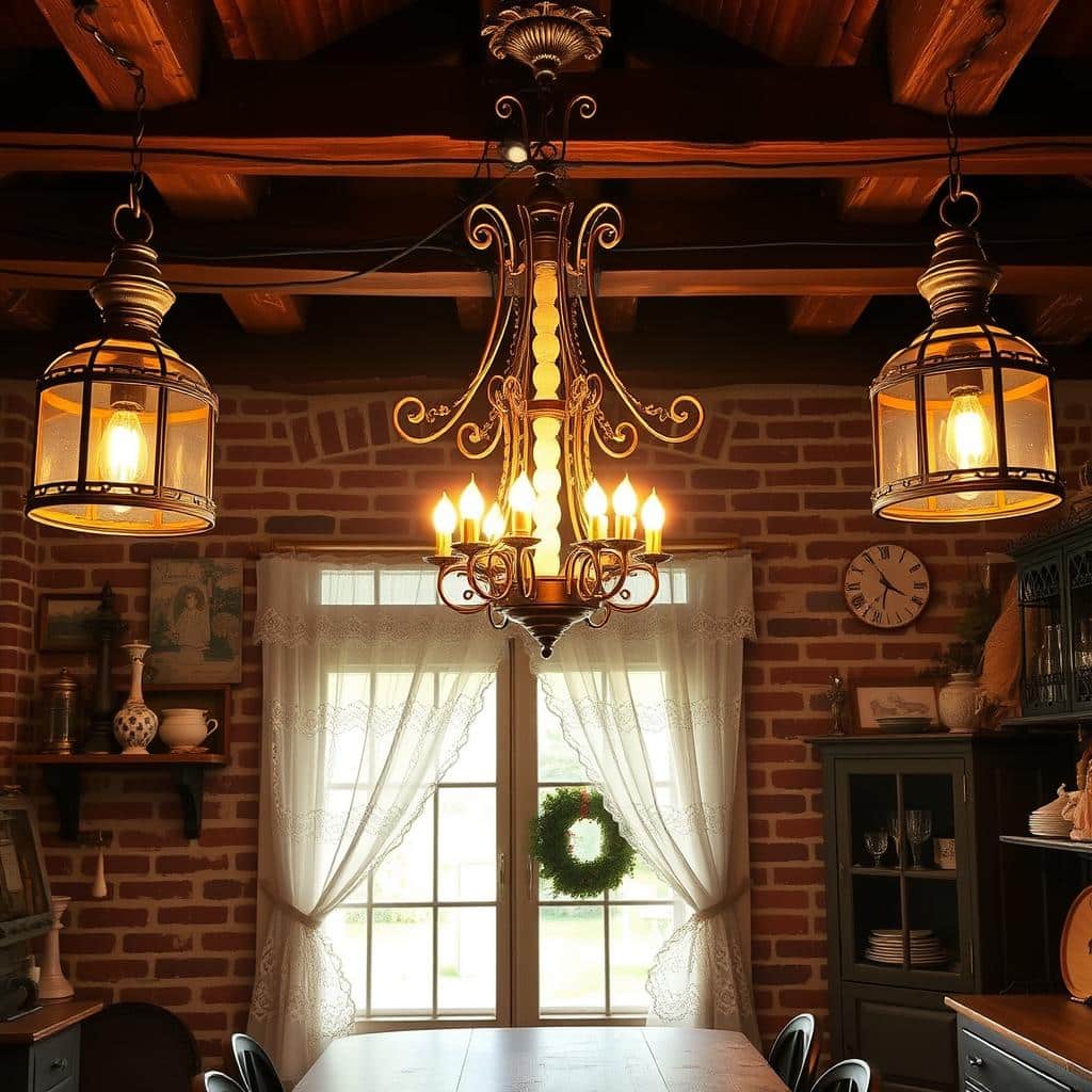 vintage-inspired kitchen lighting