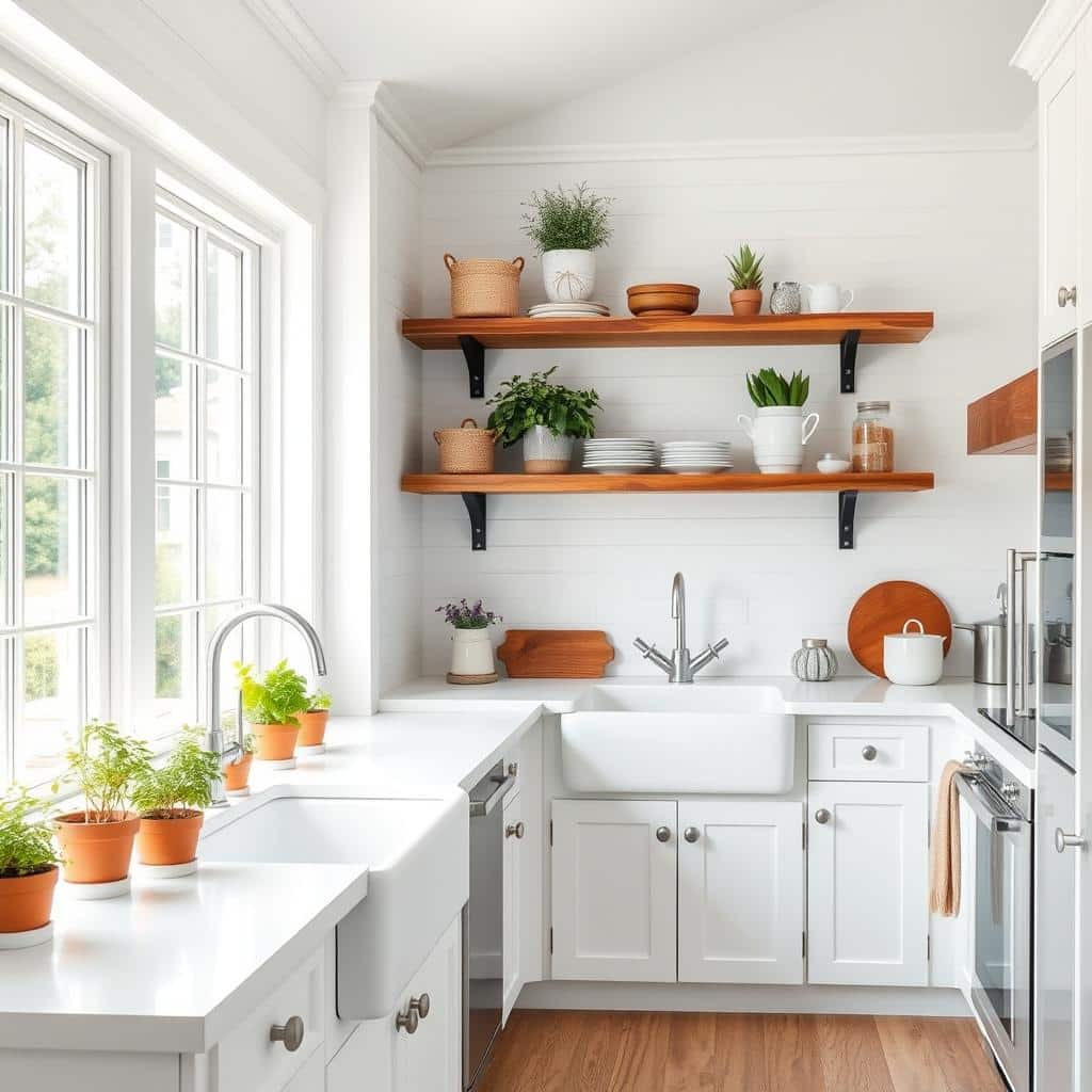 white farmhouse kitchen